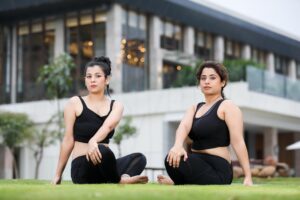 women doing yoga
